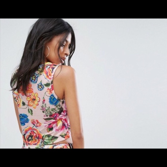 Adidas X Farm Floralita Cropped Tank Top Small - Picture 2 of 5